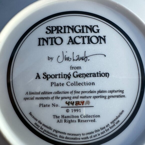 Hamilton Collection 1991 Springing into Action Springer Spaniel Collector Plate - Picture 2 of 3